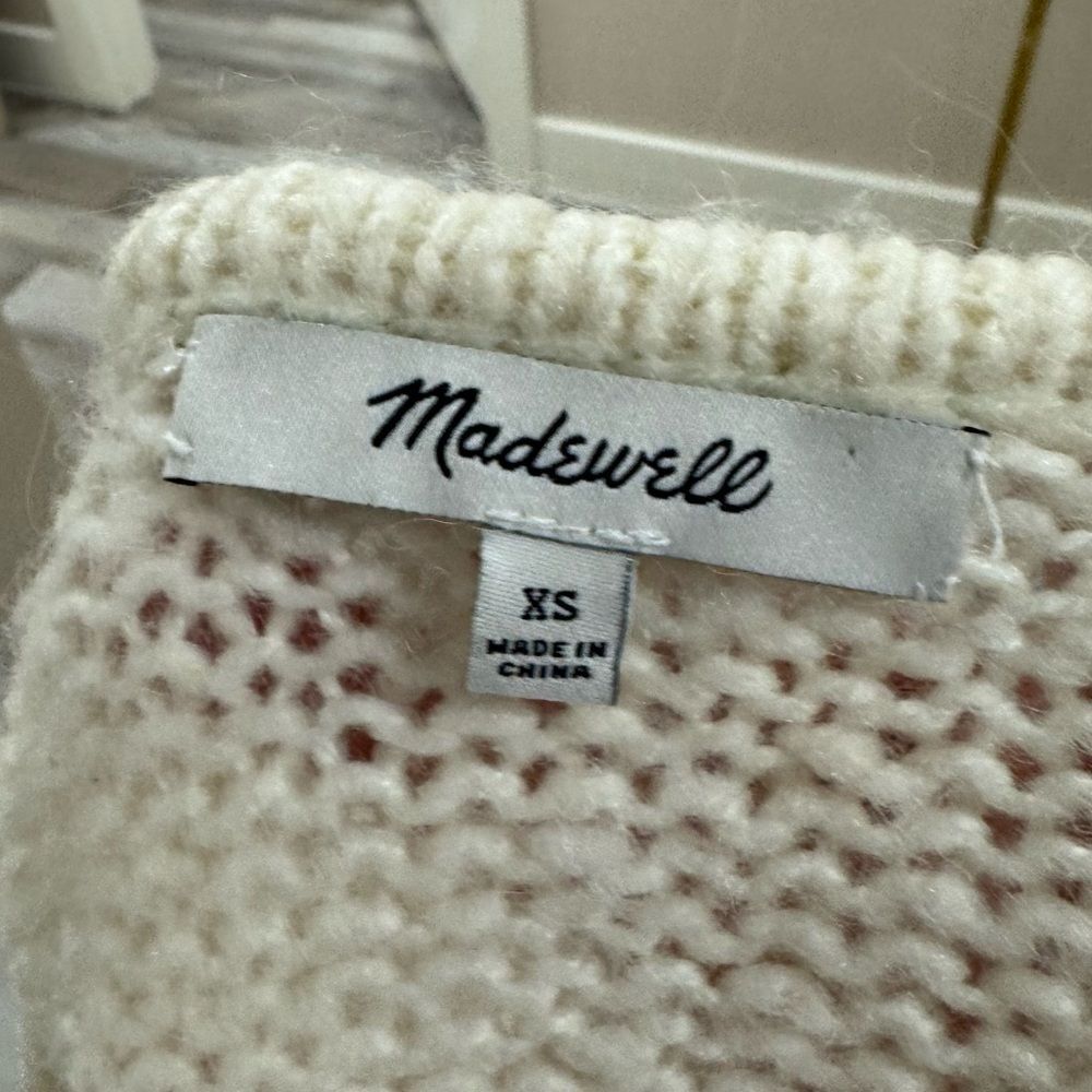 Madewell‎ white V neck sweater XS - Picture 5 of 5